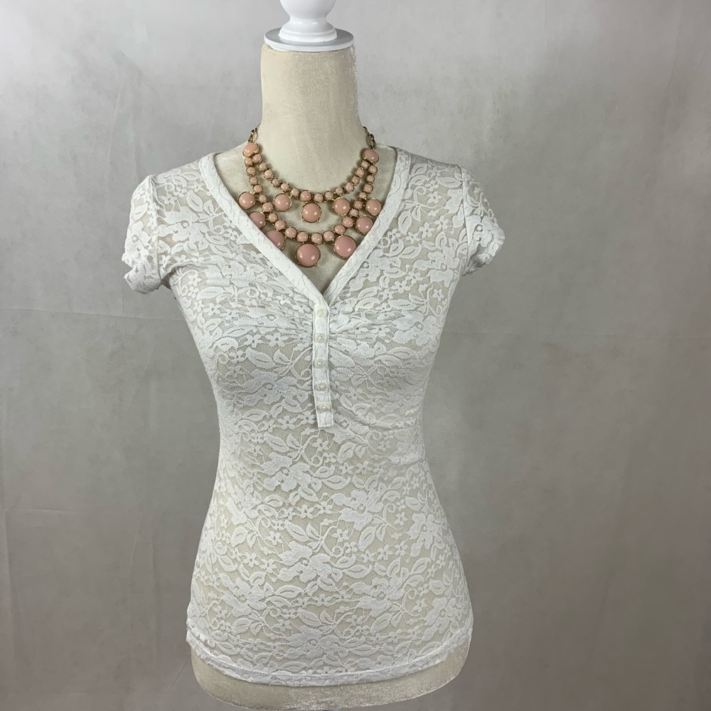 Lace short sleeve top